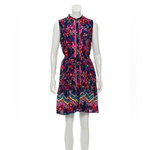 Saloni Silk Printed Floral Dress - US 8 UK 12